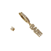 Noellery Gold Babe Huggie Clear Stud Set